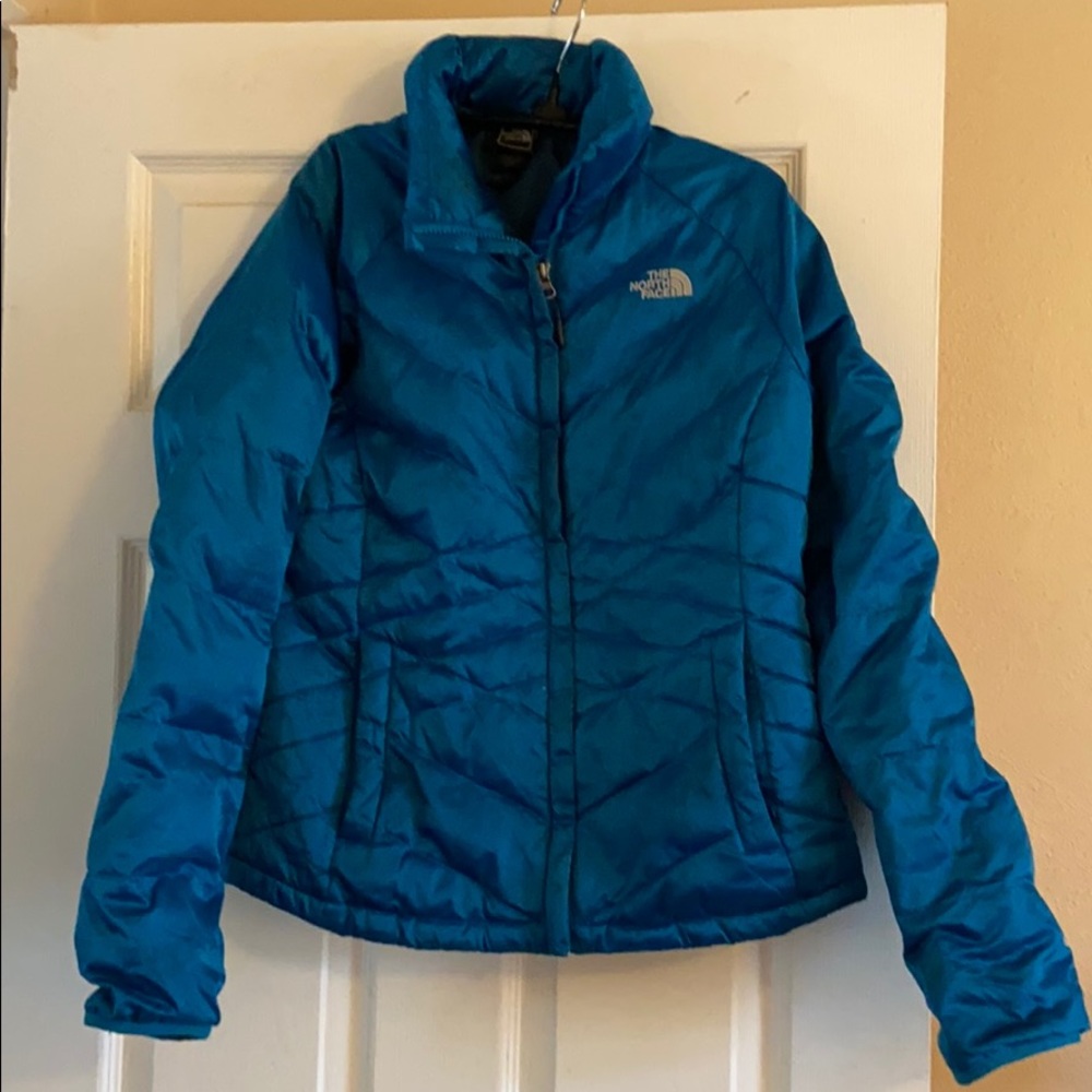 Women’s Medium Blue NorthFace puffer coat